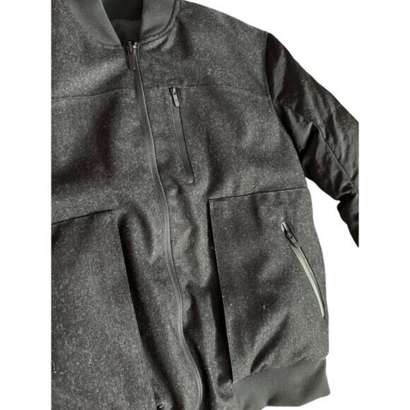Lululemon Roam Far Reversible Wool Bomber Jacket Heather Gray/‎ Black Size 4 - Picture 10 of 12